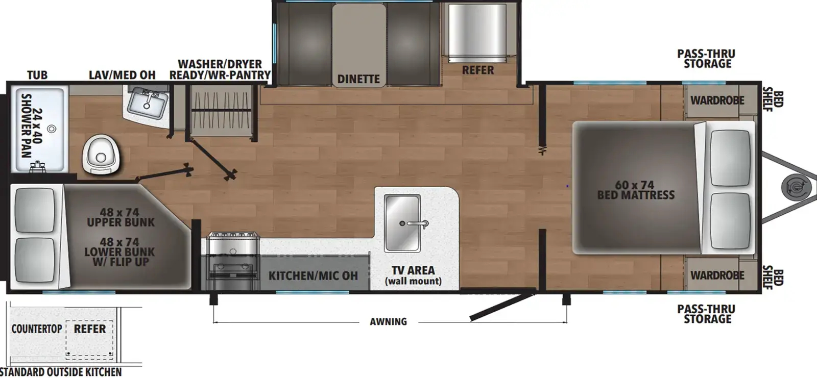 Northern Spirit Dlx & Compact 5250BHS Floorplan
